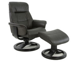 Anne R Swivel Recliner and Ottoman - 2 Sizes (+30 leathers)