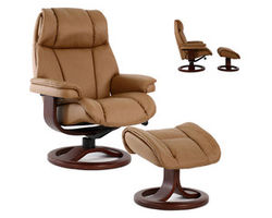 General R Swivel Recliner and Ottoman (Made to order leathers)