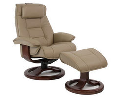 Mustang R Swivel Recliner and Ottoman (Made to order leathers)