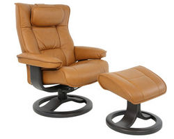 Regent R Swivel Recliner and Ottoman (Made to order leathers)