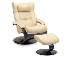 Regent C Swivel Recliner and Ottoman (Made to order leathers)