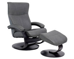 Senator C Swivel Recliner and Ottoman (Made to order leathers)