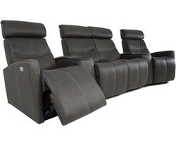 Milan Five Piece Home Theater Sectional (4 Power Recliners) +39 leathers