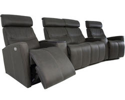 Milan Five Piece Home Theater Sectional (Made to order leathers) 4 Power Recliners