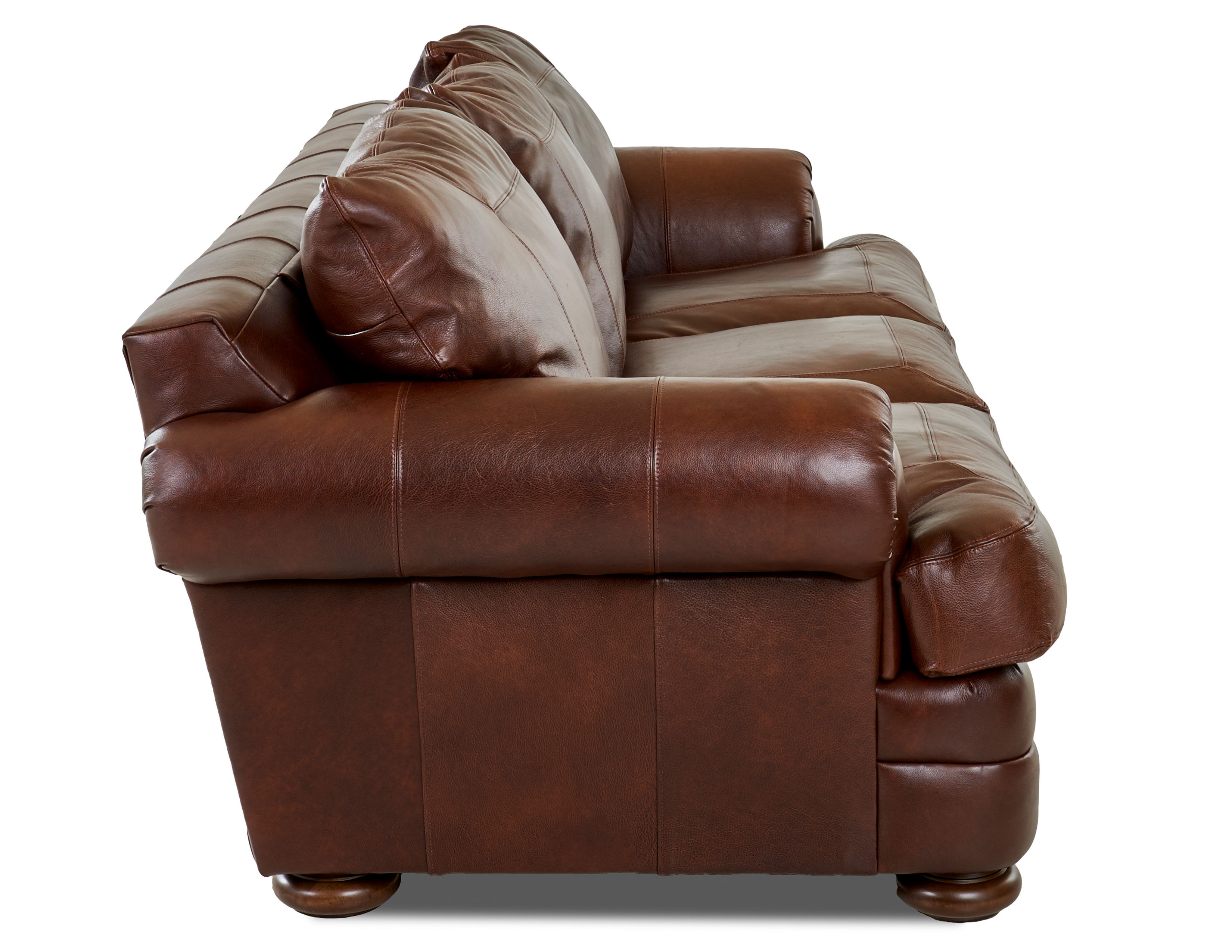 Montezuma Leather Sofa with Down Blend Cushions (92