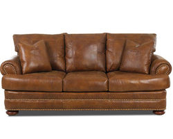 Montezuma Leather Nailhead Sofa with Down Cushions (92&quot; or 102&quot;)