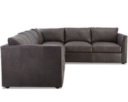 Alamitos Leather Sectional with Down Cushions (Made to order leathers)