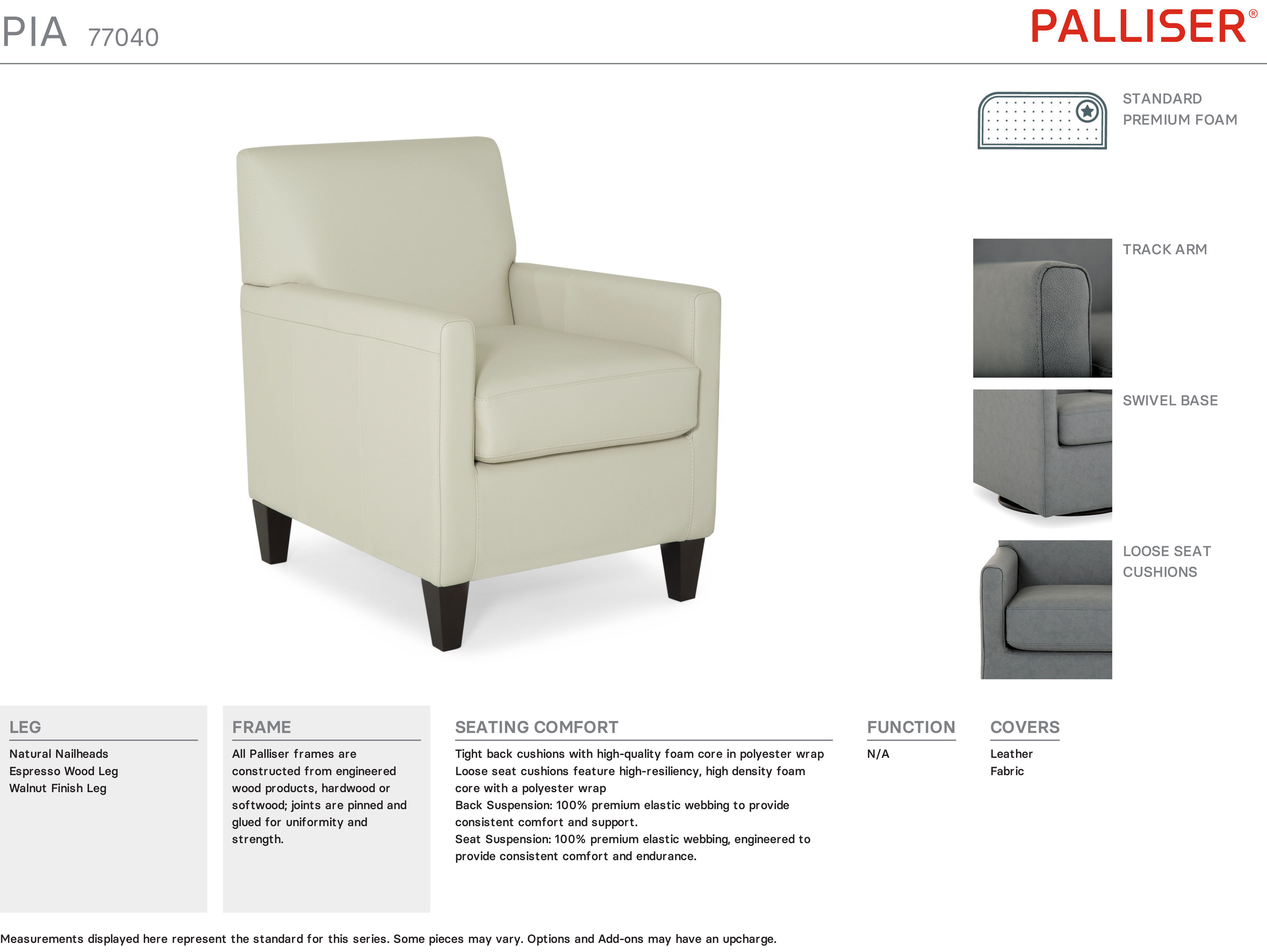 Palliser pia swivel discount chair