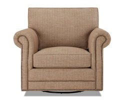 Cabrillio Nailhead Swivel Chair with Down Cushions