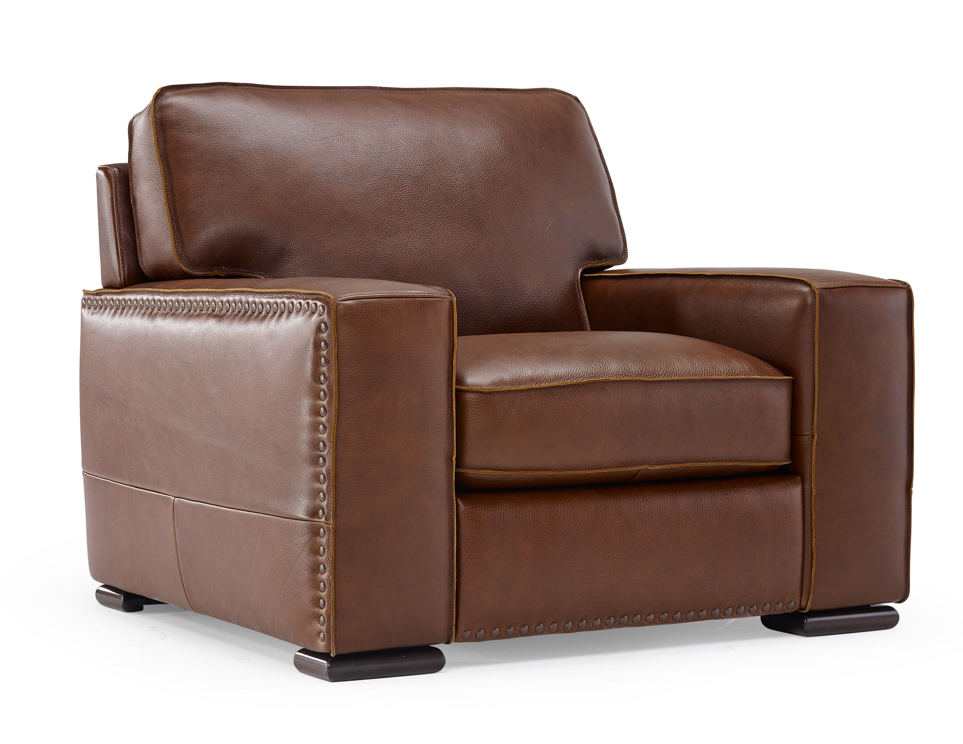 Vincenzo B858 Leather Stationary Chair | Sofas and Sectionals