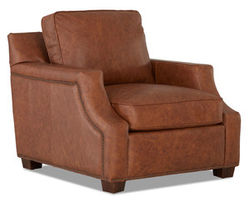 Kash Leather Club Chair with Down Cushions