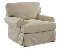 Lahoya D28100 Slipcover Chair with Down Cushions