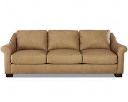 Calhoun 96&quot; Leather Stationary Sofa (Down Blend Cushions)