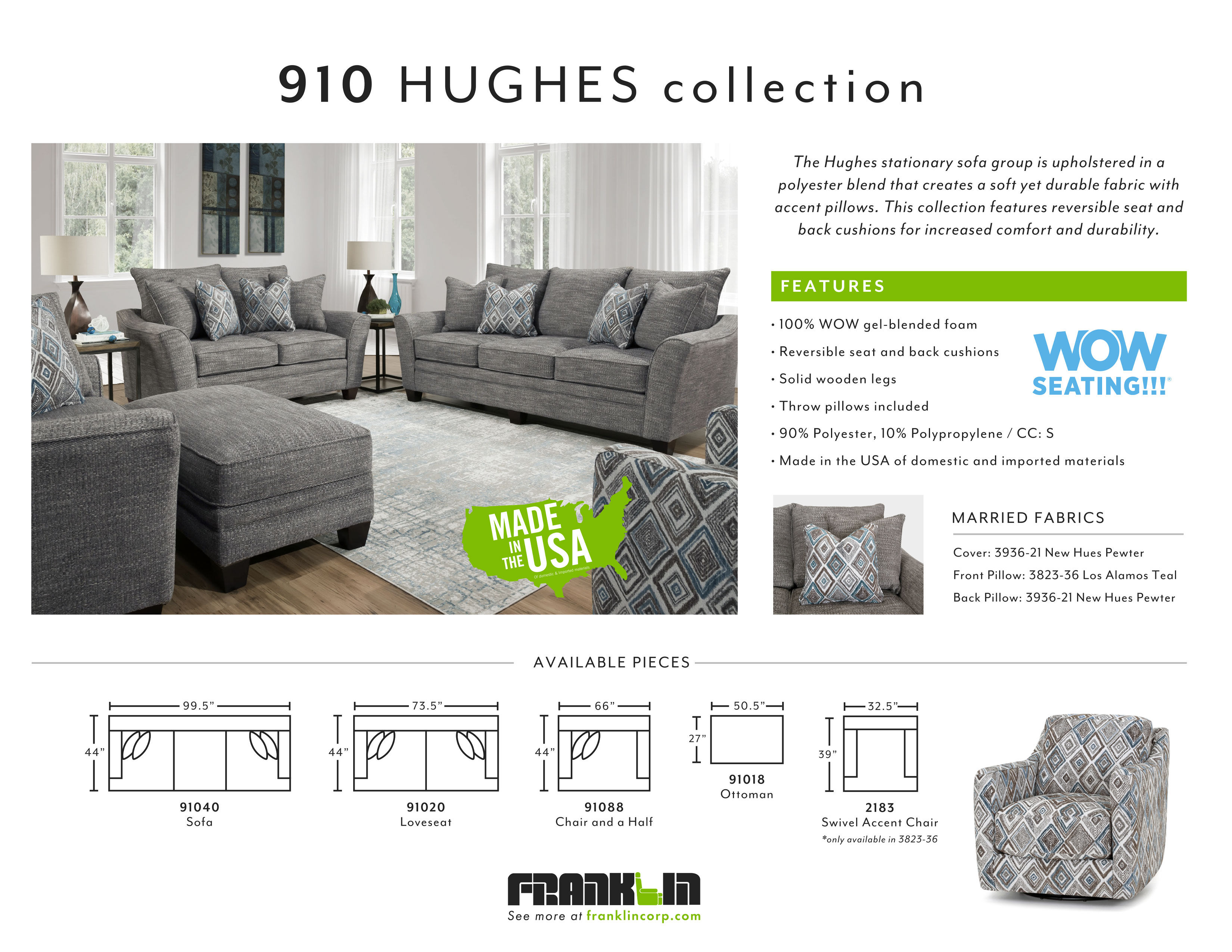 Hughes 910 Stationary Sofa (99