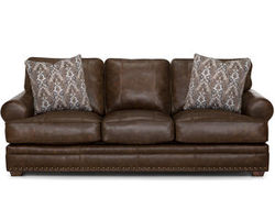 Tulu 93&quot; Leather Sofa (Includes Pillows)