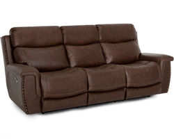 Brixton 648 Reclining Sofa (94") Brown Faux Leather Like Fabric