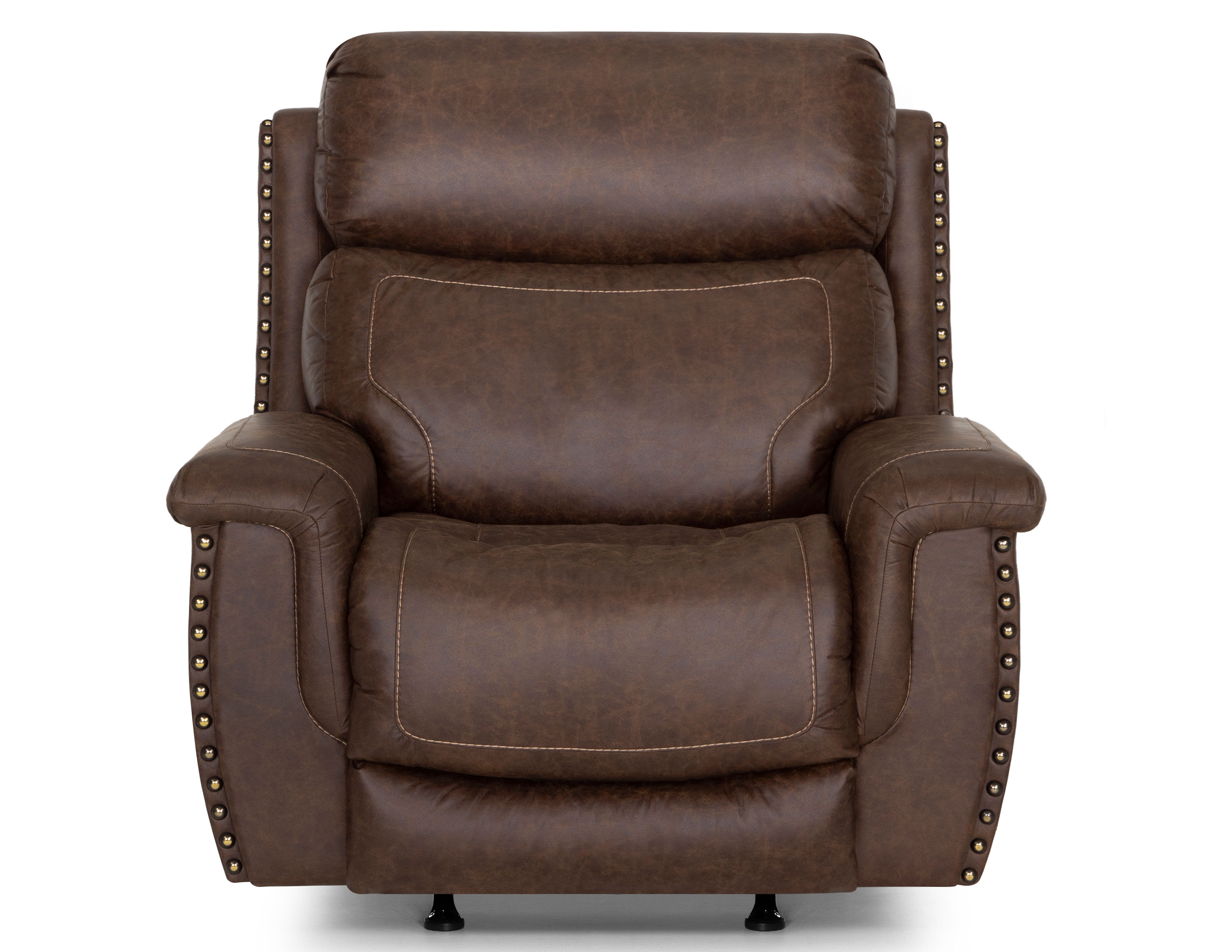 Brixton 648 Rocker Recliner (Brown Faux leather like fabric