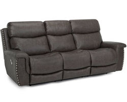 Brixton 647 Reclining Sofa (94&quot;) Steel Faux Leather Like Fabric
