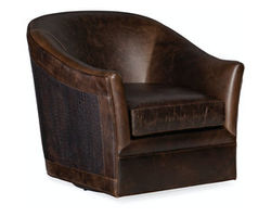 Morrison Leather Swivel Club Chair
