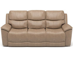 Cade Leather Power Reclining Sofa with Power Headrests and Lumbar (637-80)