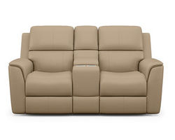 Henry Power Reclining Loveseat with Console and Power Headrests and Lumbar (946-80)Zero Gravity