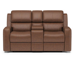 Linden Power Reclining Loveseat with Console and Power Headrests and Lumbar (946-72) ZERO GRAVITY