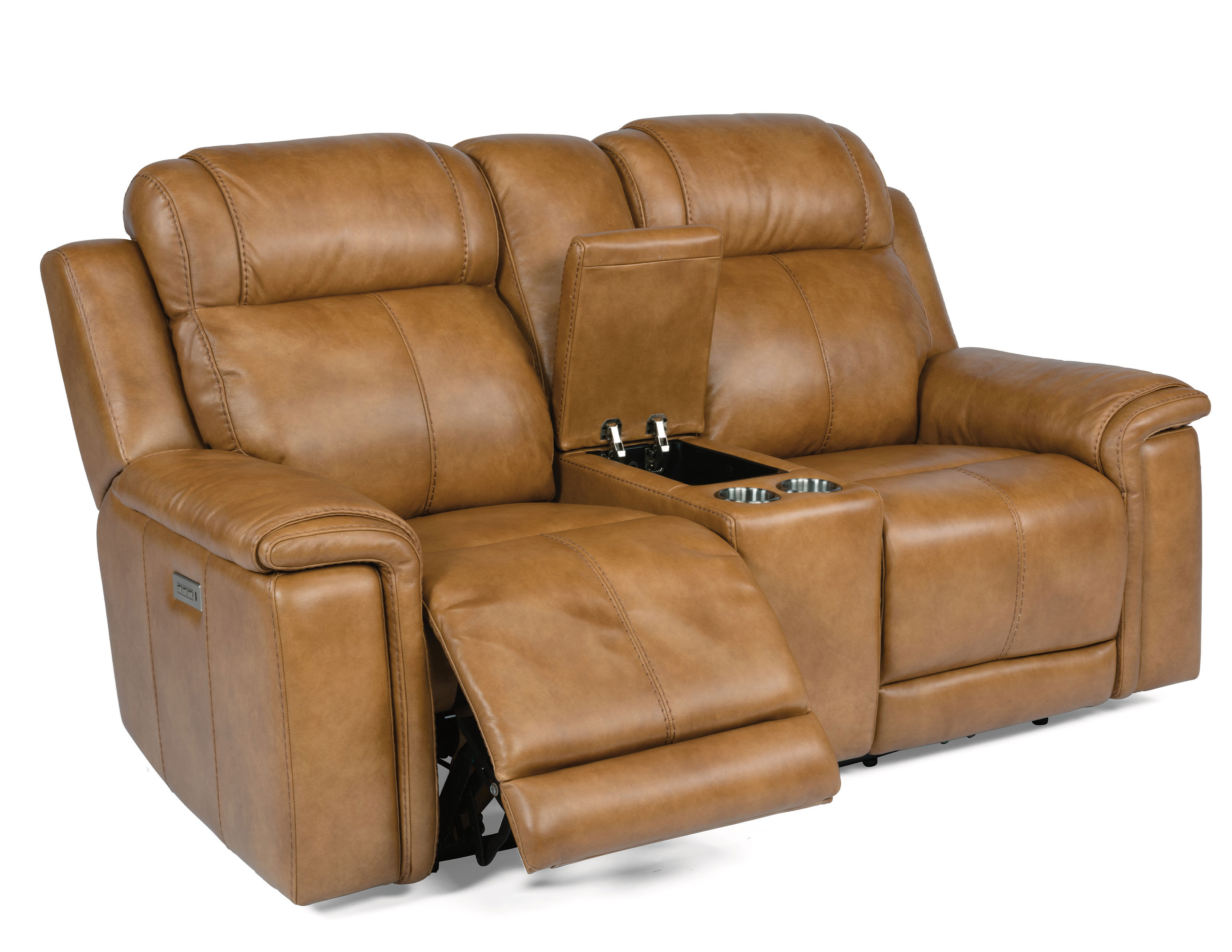 Kingsley Power Reclining Loveseat with Console and Power