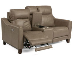 Forte Power Reclining Loveseat with Console and Power Headrests (2 Colors)