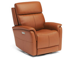 View Swivel Power Recliner with Power Headrest and Lumbar (050-50)