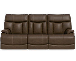 Clive Leather Power Reclining Sofa with Power Headrests and Lumbar (374-70)