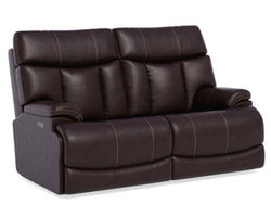 Clive Leather Power Reclining Loveseat with Power Headrests and Lumbar (375-70)
