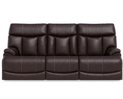 Clive Leather Power Reclining Sofa with Power Headrests and Lumbar (375-70)