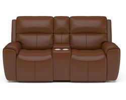 Ellis Power Reclining Loveseat with Console and Power Headrests (009-74)