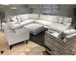Mare Ivory 5 Piece Sectional (Chaise Right Side) Includes Pillows
