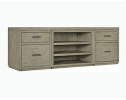 Linville Falls 84&quot; Credenza with Two Files and Open Desk Cabinet