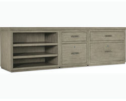 Linville Falls 96&quot; Credenza with File, Lateral File and Open Desk Cabinet