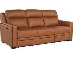McKinley Leather Power Sofa with Power Headrest &amp; Lumbar (Brown)