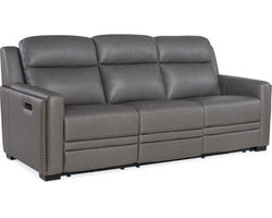McKinley Leather Power Sofa with Power Headrest &amp; Lumbar (Shale)