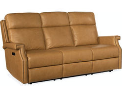 Vaughn Zero Gravity Sofa with Power Headrest (Butterscotch Leather) Zero Gravity