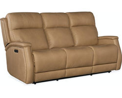 Rhea Leather Zero Gravity Power Recline Sofa with Power Headrest (Butterscotch)
