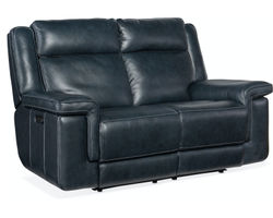 Montel Lay Flat Power Loveseat with Power Headrest & Lumbar (Cobalt)