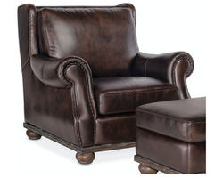 William Stationary Chair (Umber Leather)