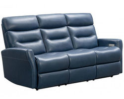 Enzo 82&quot; Leather Power Reclining Sofa w/Power Head Rests &amp; Power Lumbar (Blue)