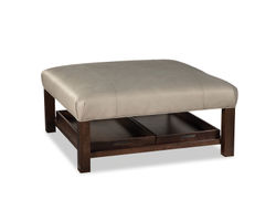 Laramie Top-Grain Leather 42" Square Ottoman (Leather choices) L024600