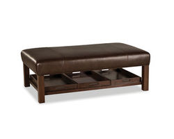 Lincoln Top-Grain Leather 58&quot; x 33&quot; Ottoman (Leather choices)