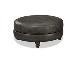 Lynn 42&quot; Oval Top Grain Leather Ottoman (Leather choices)