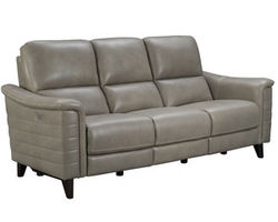 Malone Leather Power Reclining Sofa w/Power Head Rests (Beige)