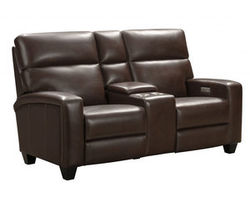 Marcello Power Reclining Console Loveseat w/Power Head Rests &amp; Power Lumbar (Brown)