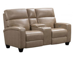 Marcello Power Reclining Console Loveseat w/Power Head Rests &amp; Power Lumbar (Taupe)