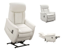 Lauren Power Lift Recliner w/Power Head Rest & Power Lumbar (White) 350 lbs. - In stock
